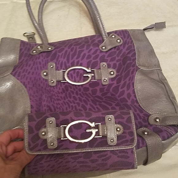 guess purple bag